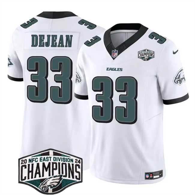 Men's Philadelphia Eagles #33 Cooper DeJean White 2024 New NFC East Champions F.U.S.E. Vapor Untouchable Limited Stitched Jersey,We sell and wholesale Men's Philadelphia Eagles #33 Cooper DeJean White 2024 New NFC East Champions F.U.S.E. Vapor Untouchable Limited Stitched Jersey on line form chian!